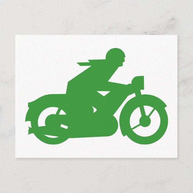 Postal Rótulo Green Motorbiker (Anverso)