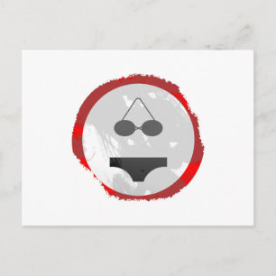 Postal Rótulo Grunge Bikini