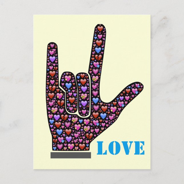 Postal Rótulo Hand Love (Anverso)