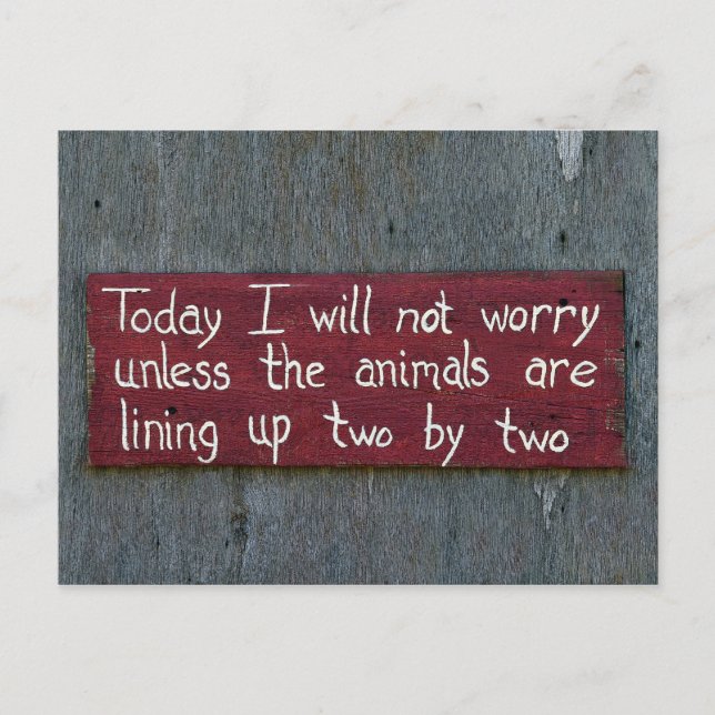 Postal Rótulo "Hoy no me preocuparé" (Anverso)