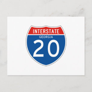 Postal Rótulo Interestatal 20 - Georgia