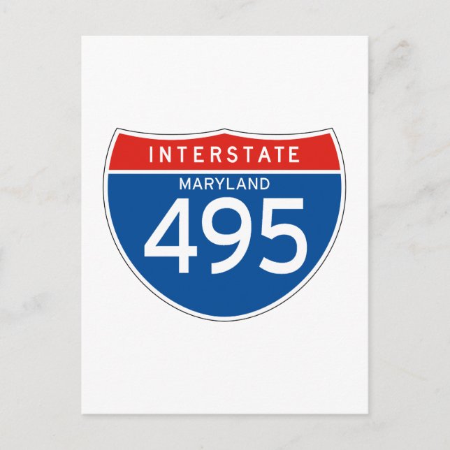 Postal Rótulo Interestatal 495 - Maryland (Anverso)