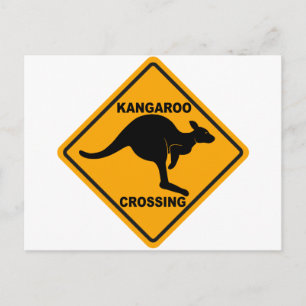 Postal Rótulo Kangaroo Crossing