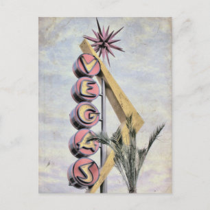 Postal Rótulo Las Vegas Retro Nevada Las Vegas