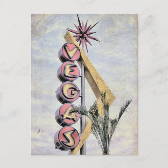 Postal Rótulo Las Vegas Retro Nevada Las Vegas (Anverso)