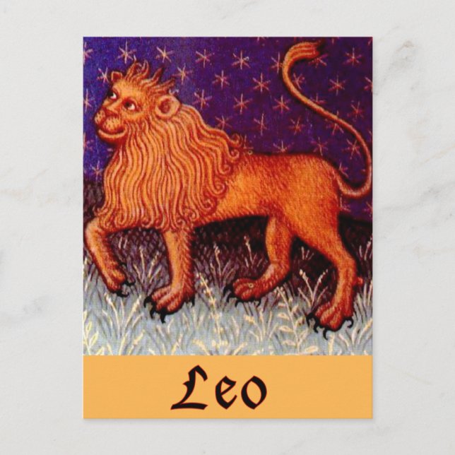 Postal Rótulo Leo Zodiac (Anverso)