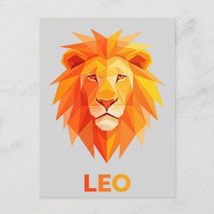 Postal Rótulo Leo Zodiac