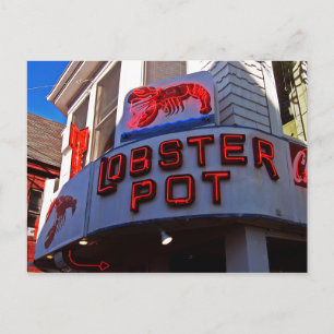 Postal Rótulo Neon de la olla de bogavante