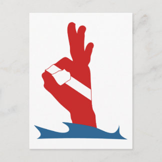 Postal Rótulo OK de Bandera Scuba