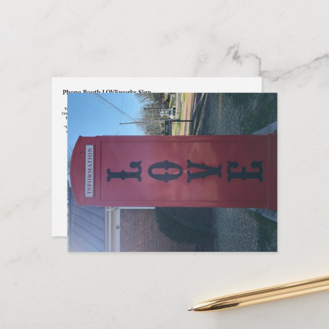 Postal Rótulo Phone Booth LOVEworks (Anverso/Reverso In Situ)