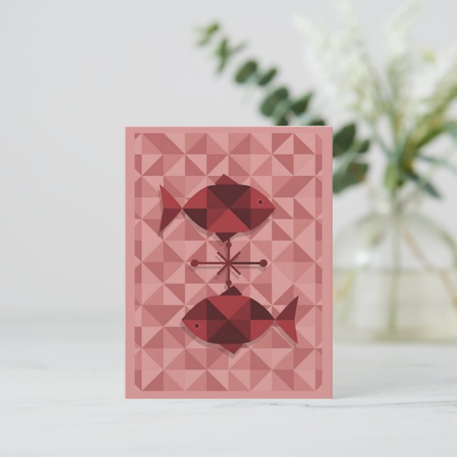 Postal Rótulo Pisces Zodiac (Anverso de pie)