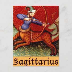 Postal Rótulo Sagittarius Zodiac