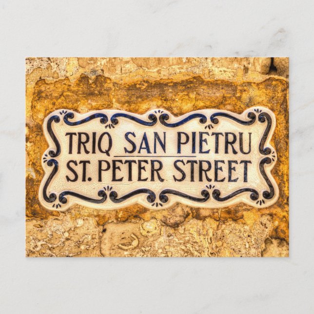 Postal Rótulo St Peter Street Malta (Anverso)