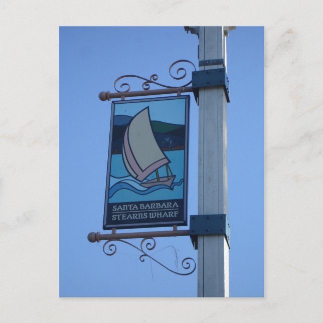 Postal Rótulo - Stearns Wharf, Santa Barbara, CA (Anverso)