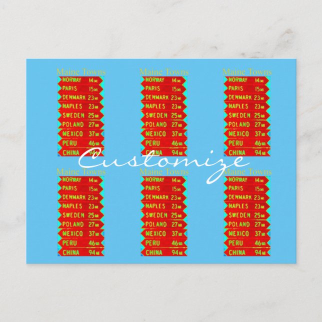 Postal Rótulo Thunder_Cove de Maine Towns (Anverso)