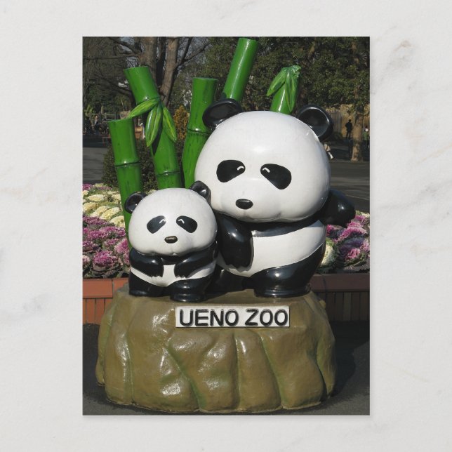 Postal Rótulo Ueno Zoo Panda (Anverso)