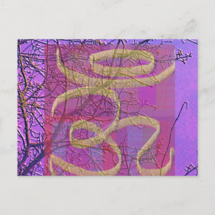 Postal Rótulo universal de curación Om - Pantalla de seda