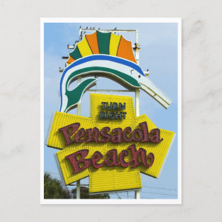 Postal Rótulo Vintage de Pensacola Beach Florida