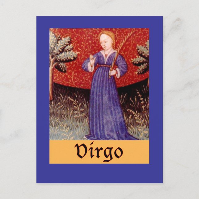 Postal Rótulo Virgo Zodiac (Anverso)