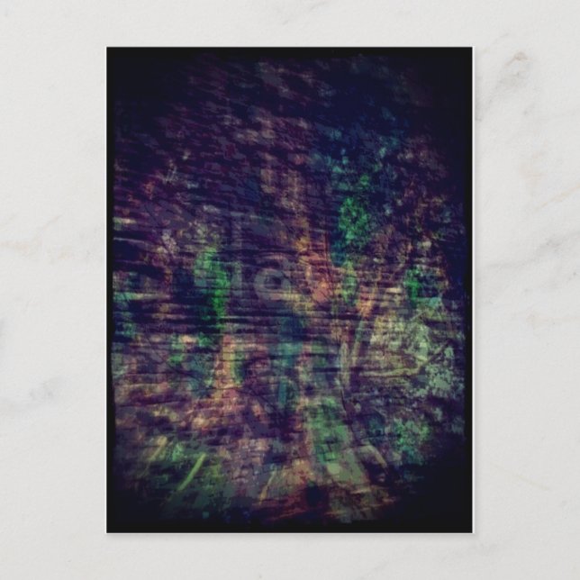 Postal Rótulo y árbol fantasma abstractos (Anverso)