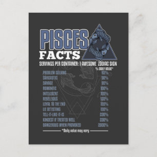 Postal Rótulo Zodiac Pisce Hechos Definición De Horóscopo