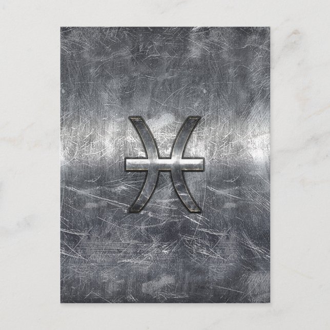 Postal Rótulo Zodiac Pisces en impresión de estilo de ace (Anverso)