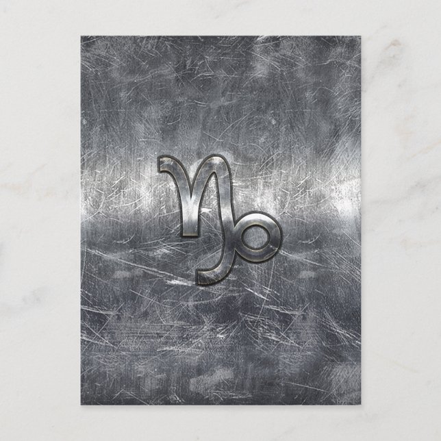 Postal Rótulo Zodiaco de Capricornio de estilo angustioso (Anverso)