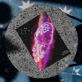 Postal Rótulo Zodiaco Personalizado de Galaxy Aquarius