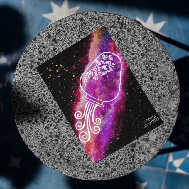 Postal Rótulo Zodiaco Personalizado de Galaxy Aquarius (Subido por el creador)