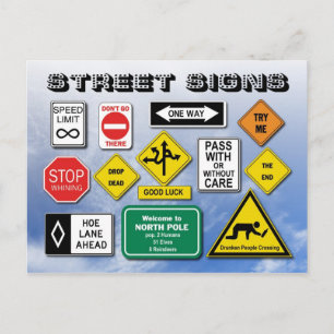 Postal Rótulos de Funny Street (Road)