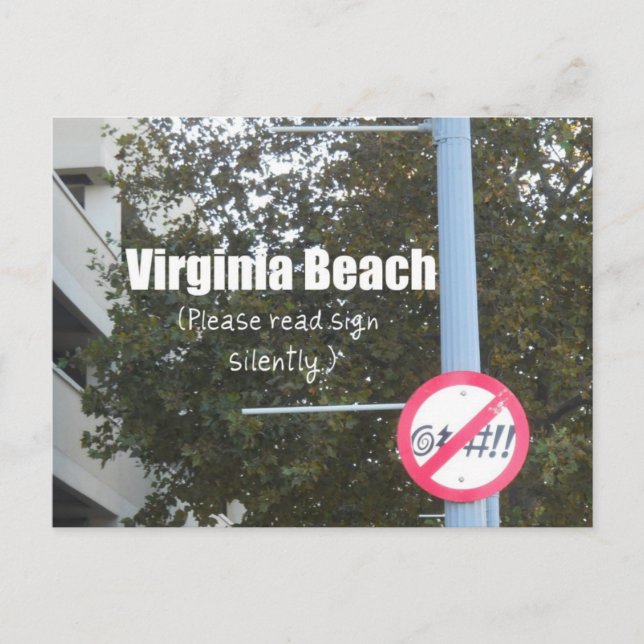 Postal Rótulos de lenguaje grosero en Virginia Beach (Anverso)