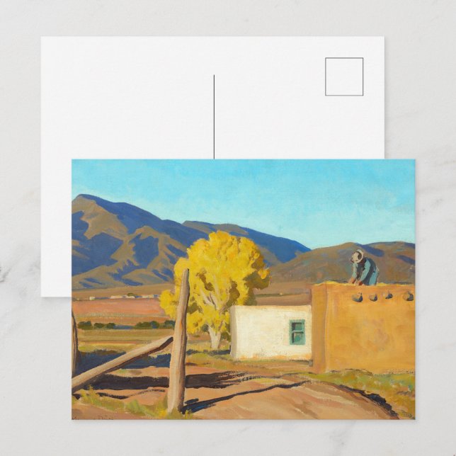 Postal Rótulos de otoño de 1931 por Maynard Dixon (Anverso / Reverso)