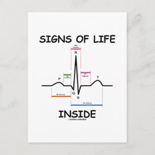 Postal Rótulos De Vida Interior (latido del ECG/EKG)