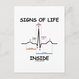 Postal Rótulos De Vida Interior (latido del ECG/EKG)