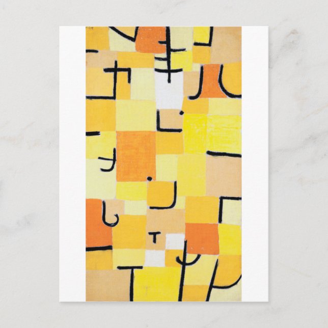 Postal Rótulos en amarillo, Paul Klee (Anverso)