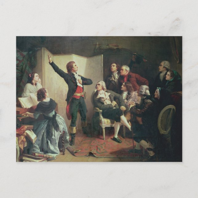 Postal Rouget de Lisle cantando la marsellesa (Anverso)