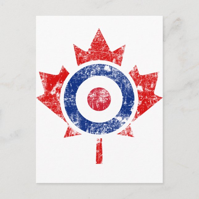Postal Roundel Canada Curling Hockey Target Grunge Ice