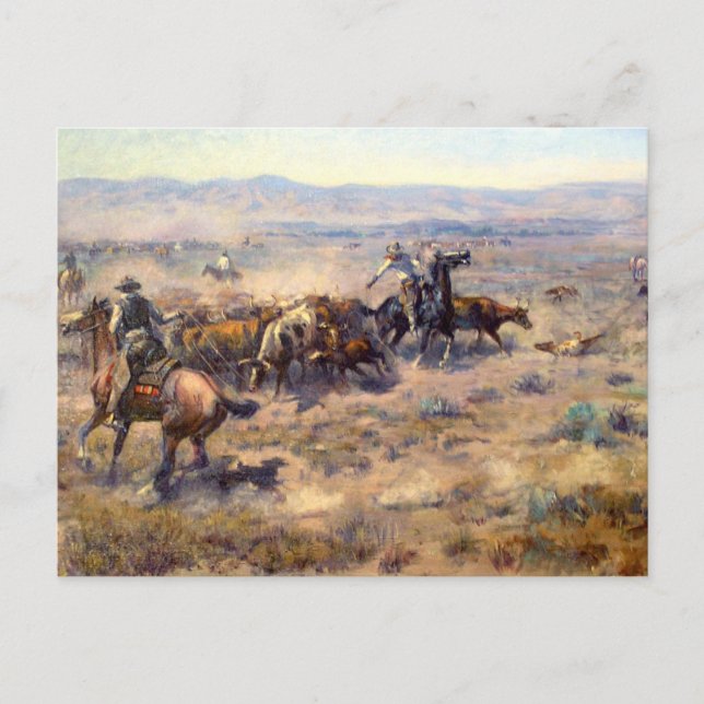 Postal Roundup 1913 - Charles Marion Russell (Anverso)