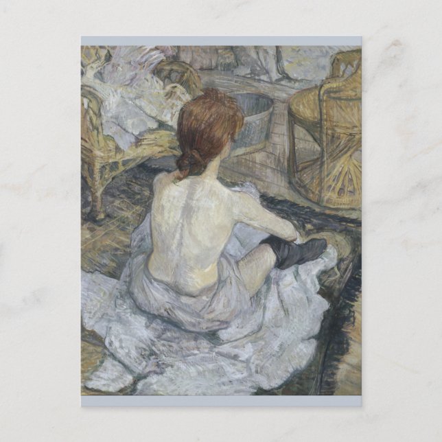 Postal Rousse La Toilette de Henri de Toulouse-Lautrec (Anverso)