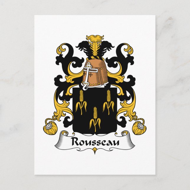 Postal Rousseau Family Crest (Anverso)