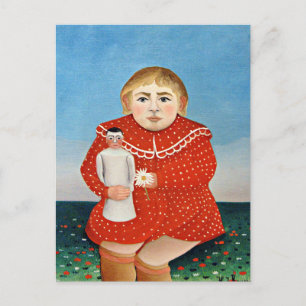 Postal Rousseau - Niño con muñeca