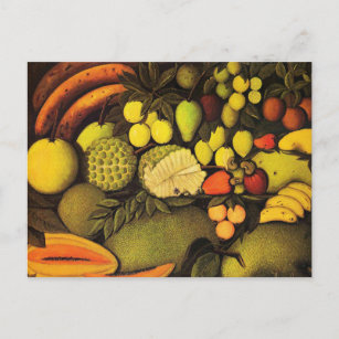 Postal Rousseau - Vida fija con fruta exótica, arte fino