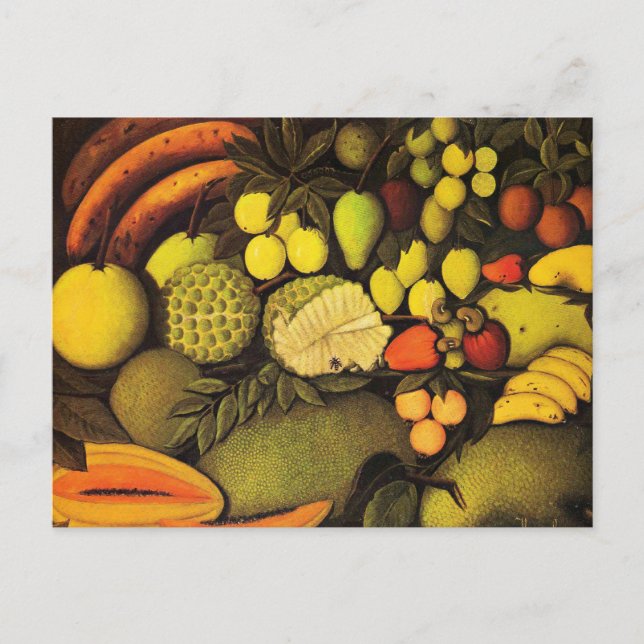 Postal Rousseau - Vida fija con fruta exótica, arte fino (Anverso)