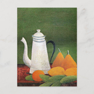 Postal Rousseau - Vida fija con tetera y fruta