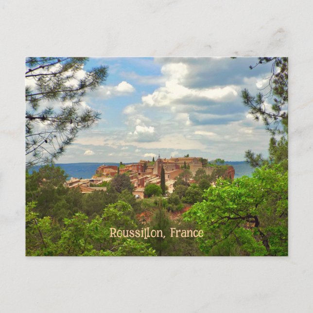 Postal Roussillon, France, Beautiful Hill Town (Anverso)