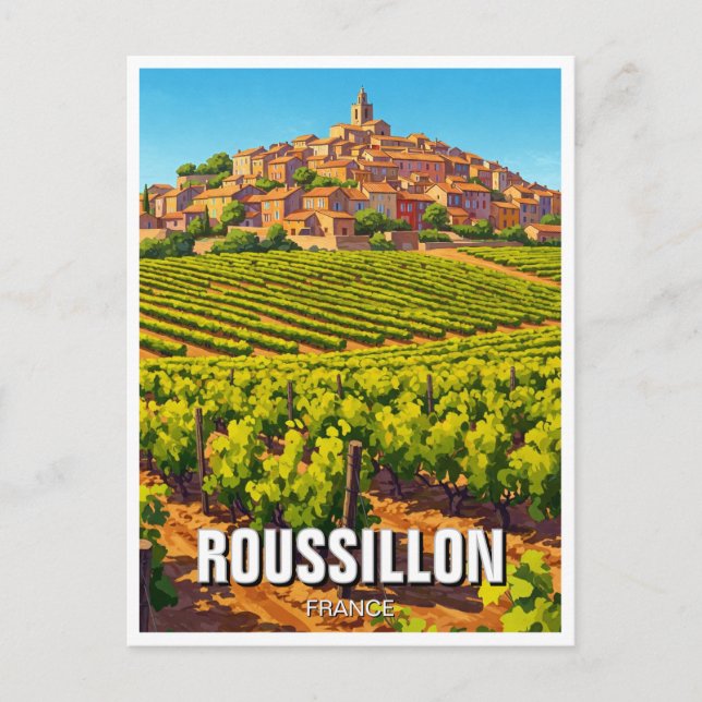 Postal Roussillon France Travel (Anverso)