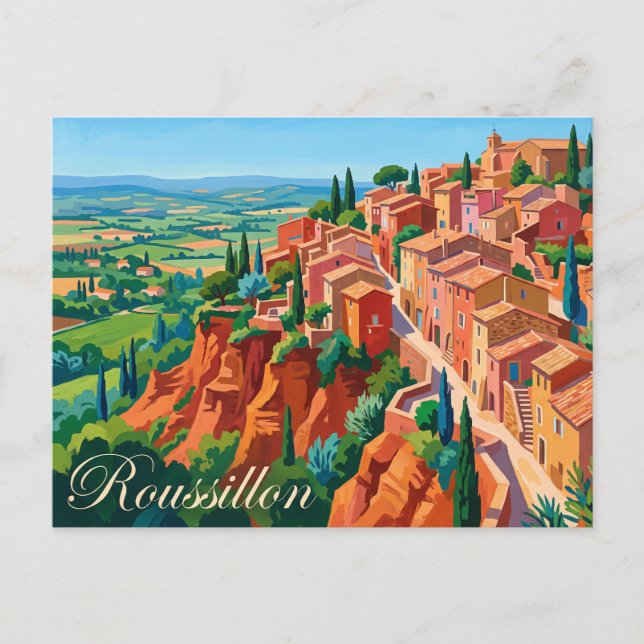 Postal Roussillon Francia (Anverso)
