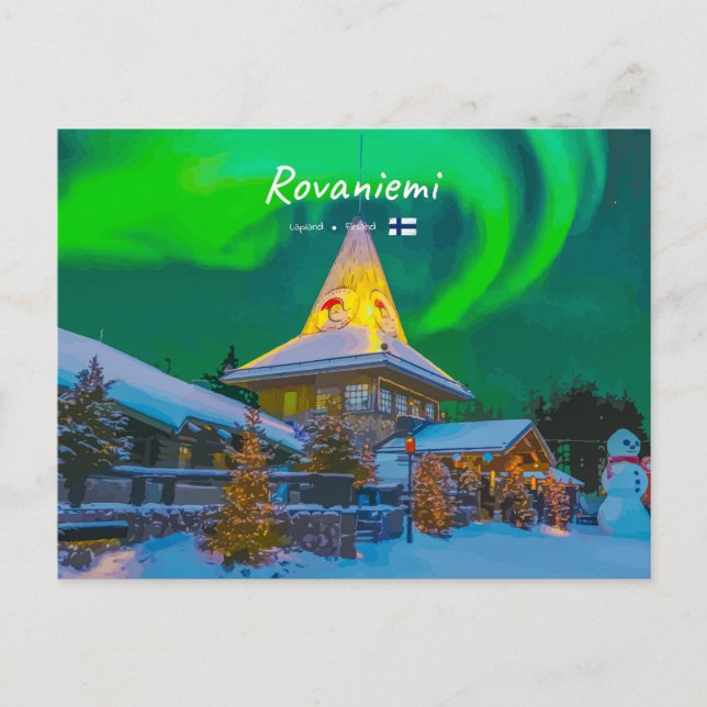 Postal Rovaniemi, Finlandia - Aurora Mágica  (Anverso)