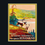 Postal Rovaniemi, Finlandia, renos en la costa<br><div class="desc">Imagen perfecta para tu nuevo diseño de impresión. Podría ser un buen regalo o el "toque final" para decorar la casa.</div>