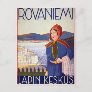 Postal Rovaniemi Lapin Keskus Vintage Poster de Viajes